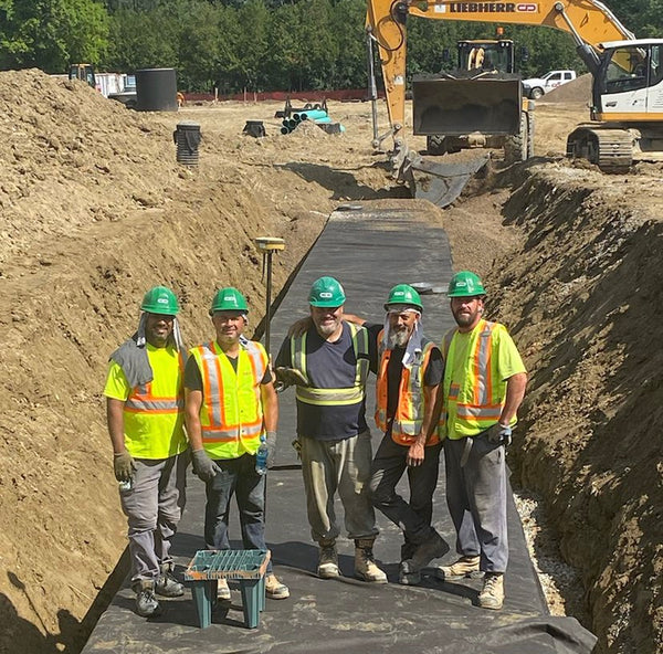 RP4 4oz non-woven geotextile being installed at Ontario jobsite